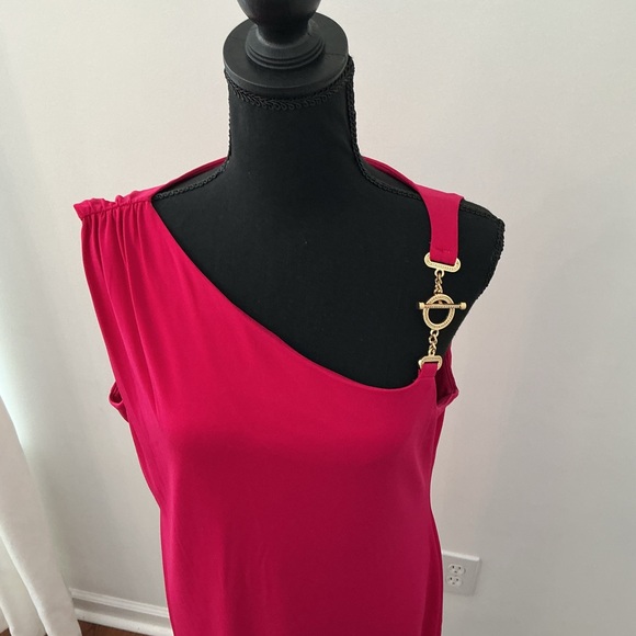 Ivanka Trump Fuchsia One-Shoulder Dress - Picture 2 of 7